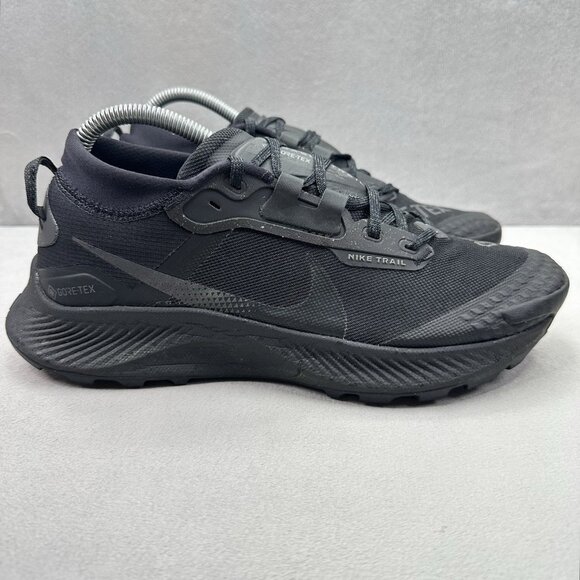 Mens Size 8 Nike Pegasus Trail 3 Shoes Gore-Tex Triple Black Trail Running - Picture 1 of 8